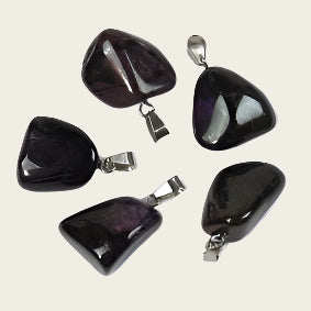 Sugiliet edelsteen ketting hanger rvs