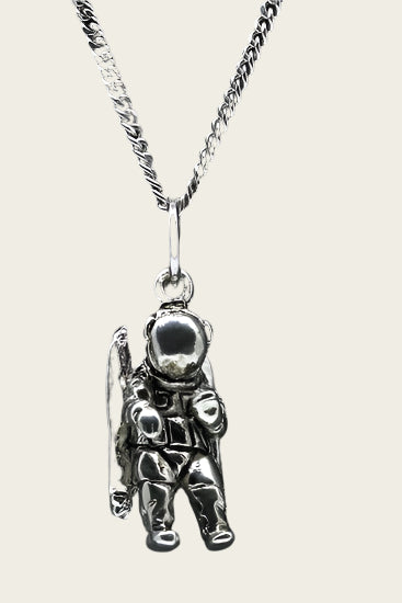 Tinnen Astronaut ketting hanger