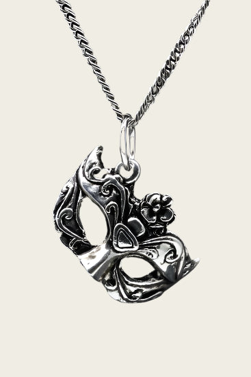 Tinnen Carnaval masker Venetiaans ketting hanger