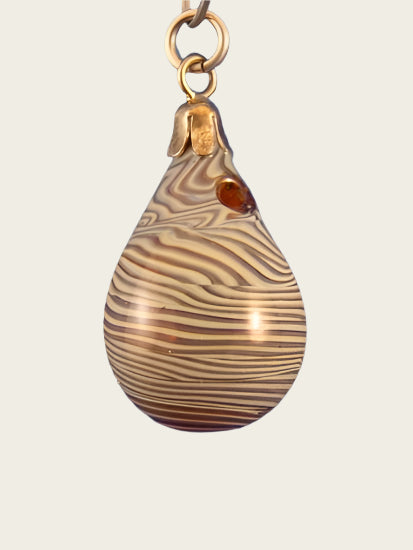 Parfum ketting hanger Sandy beach in glas handgeblazen