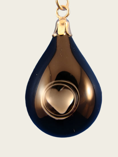 Parfum ketting hanger Heart drop in glas handgeblazen