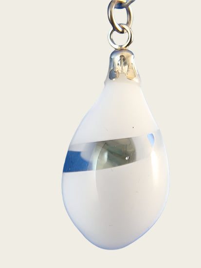Parfum ketting hanger White view in glas handgeblazen