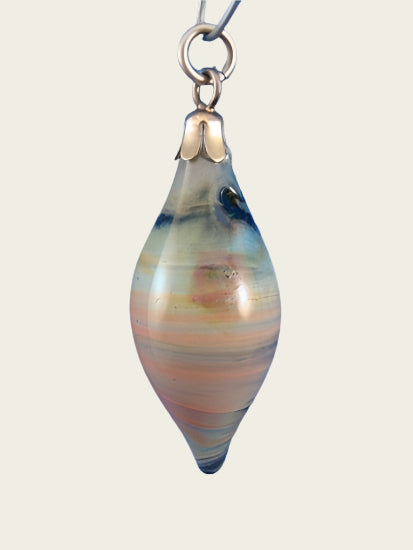 Parfum ketting hanger Spinning in glas handgeblazen