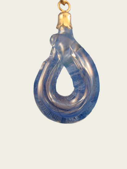 Parfum ketting hanger Dolphin in glas handgeblazen