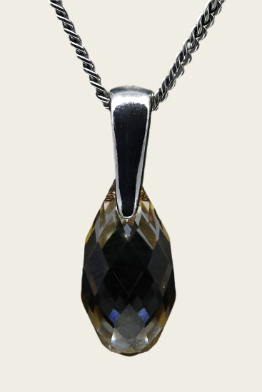 Swarovski kristal Briolette golden shadow ketting hanger - klein