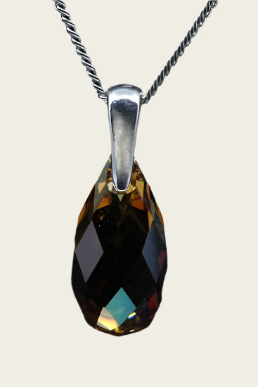 Swarovski kristal Briolette copper ketting hanger - middel