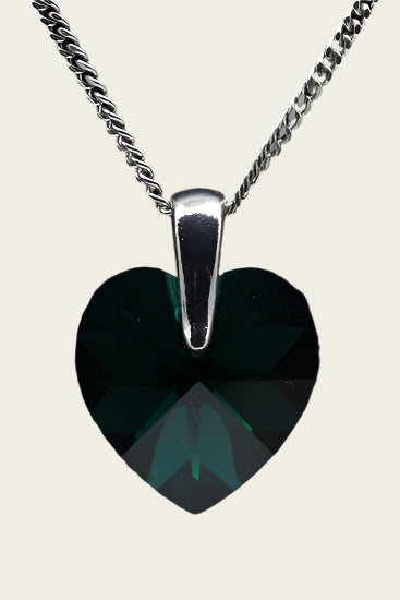 Swarovski kristal Heart emerald ketting hanger