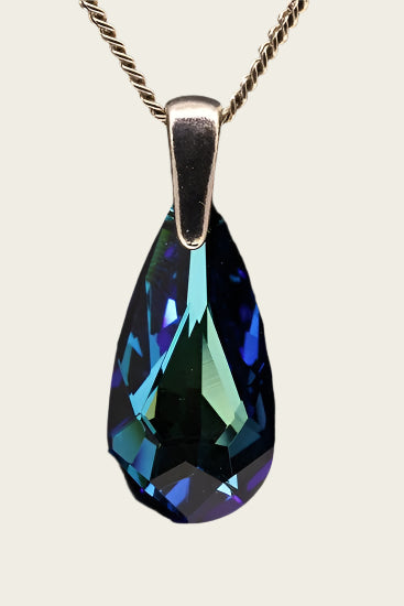 Swarovski kristal Drop bermuda blue ketting hanger - klein