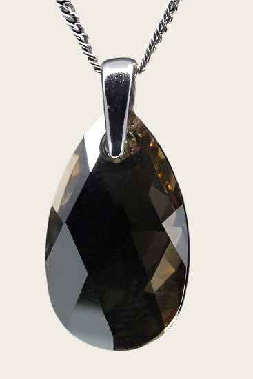 Swarovski kristal Drop golden shadow ketting hanger - middel