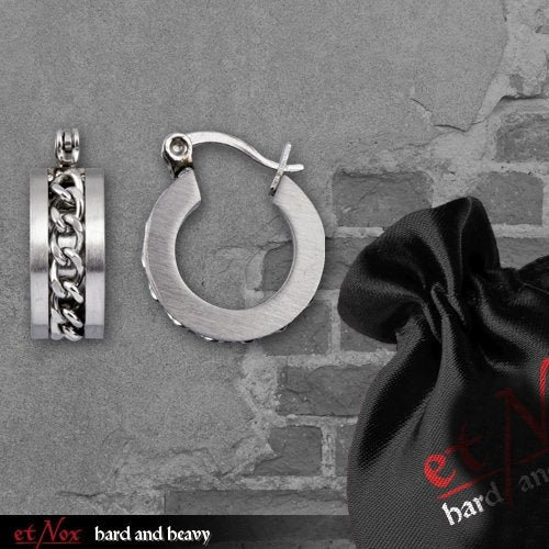 RVS Rond met ketting oorhangers - creolen