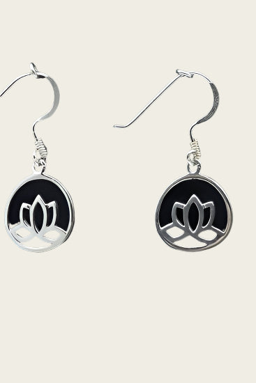 Silver Lotus open earrings