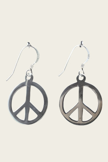 Silver Peace Symbol Earrings