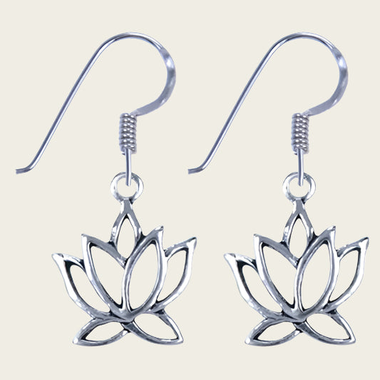 Silver Lotus earrings
