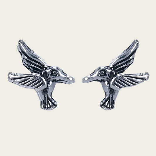 Silver Hummingbird Stud Earrings