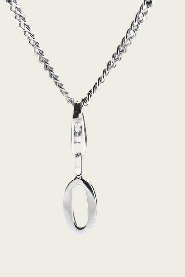 Zilveren Cijfer 0 (nul) hanger en/of bedel