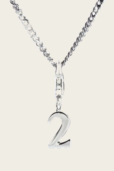 Zilveren Cijfer 2 (twee) hanger en/of bedel