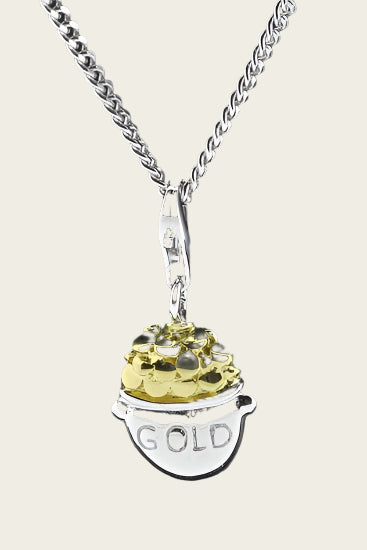 Zilveren Pot met goud hanger en/of bedel