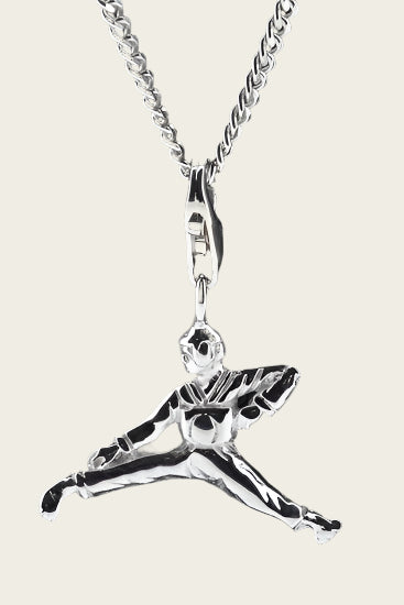 Zilveren Taekwondo Kickboksen hanger en/of bedel