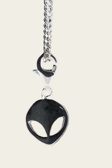 Zilveren Alien hanger en/of bedel