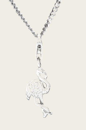 Zilveren Flamingo hanger en/of bedel
