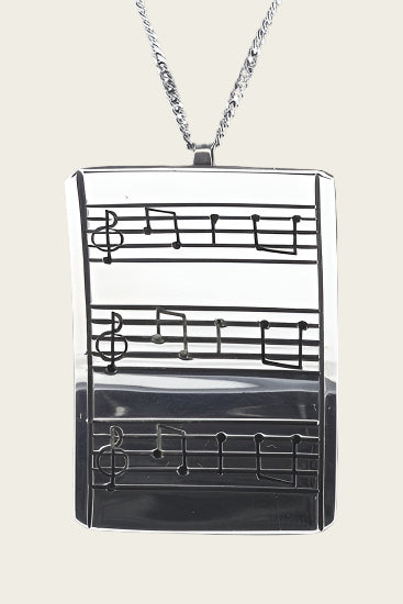 Zilveren Muzieknoten XL ketting hanger