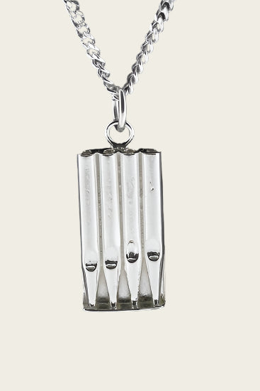 Zilveren Orgelpijpen ketting hanger