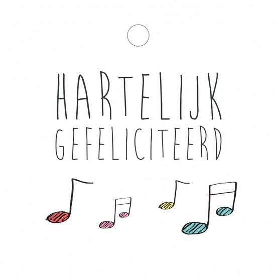Wenskaart "Hartelijk gefeliciteerd"