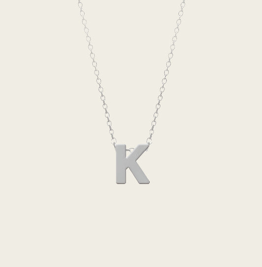 RVS Letter K hanger + ketting  45-50 cm in edelstaal