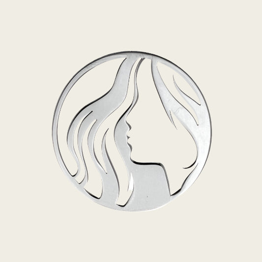 MY iMenso "female silhouette" cover 33mm insignia (925/rhod-plated) - uitlopend