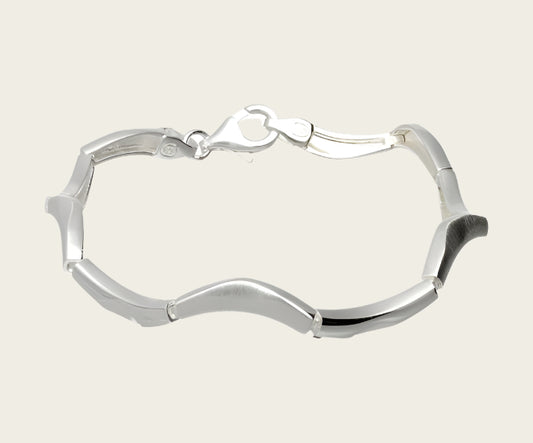 Zilveren design armband Snake mat-glans 19 cm