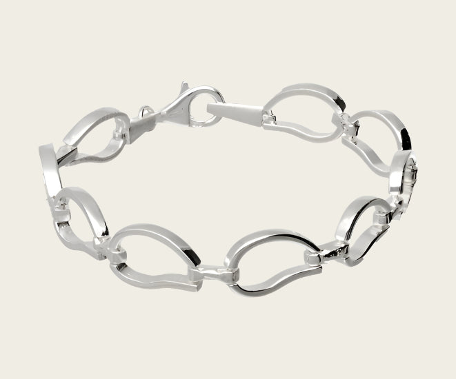 Zilveren design armband Wave mat-glans 19 cm