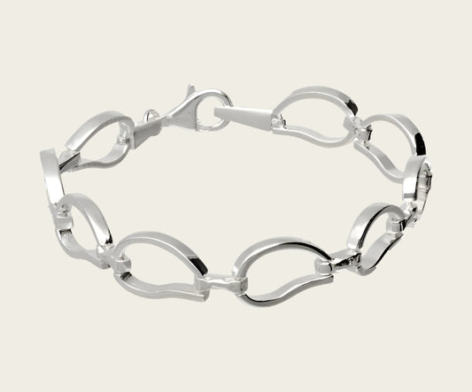 Zilveren design armband Wave mat-glans 19 cm