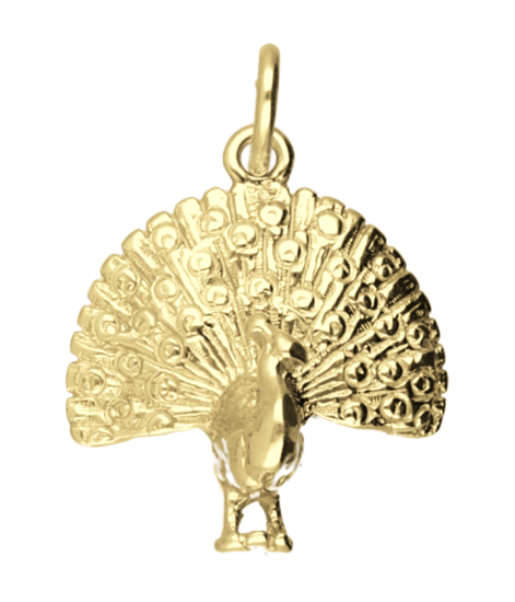 Gouden Pauw ketting hanger