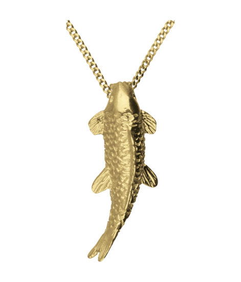 Gouden Koi Karper groot ketting hanger