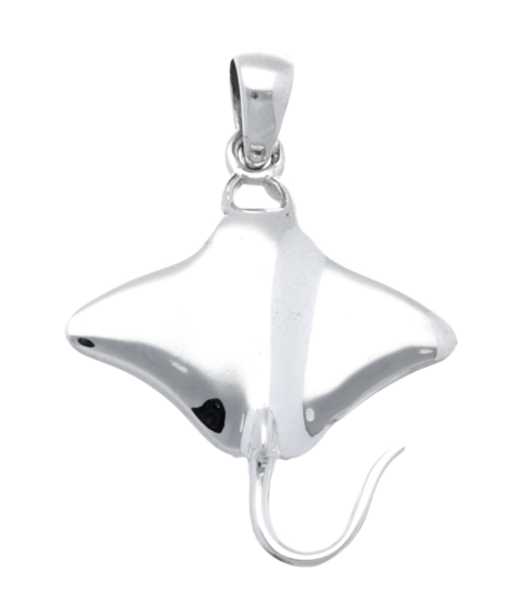 Silver Manta Ray Necklace Pendant