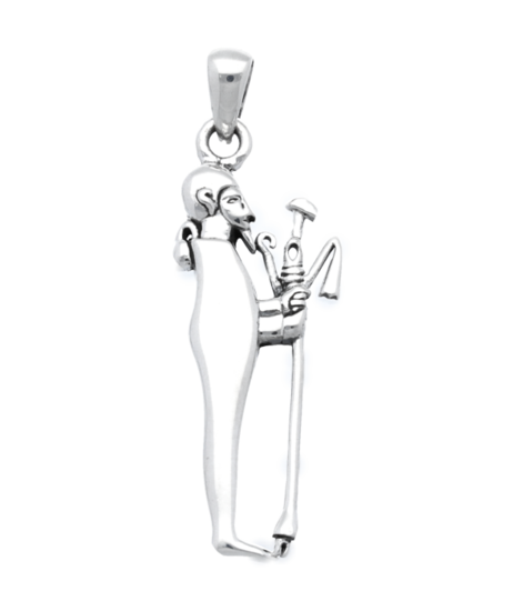 Zilveren Egyptische God Ptah kettinghanger