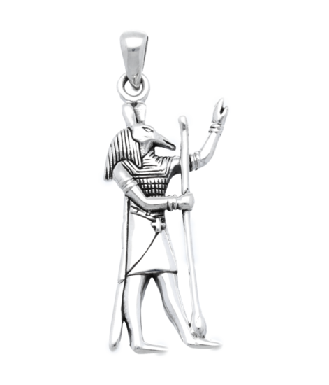 Zilveren Egyptische God Seth kettinghanger
