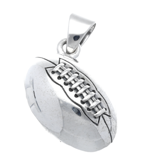 Zilveren Rugbybal XL kettinghanger