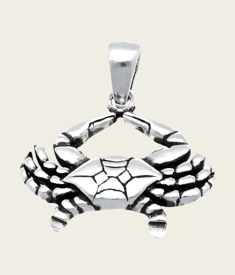 Zilveren Krab kettinghanger