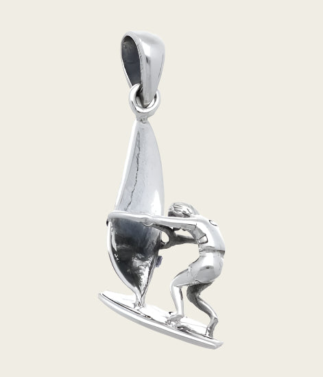 Zilveren Windsurfer kettinghanger