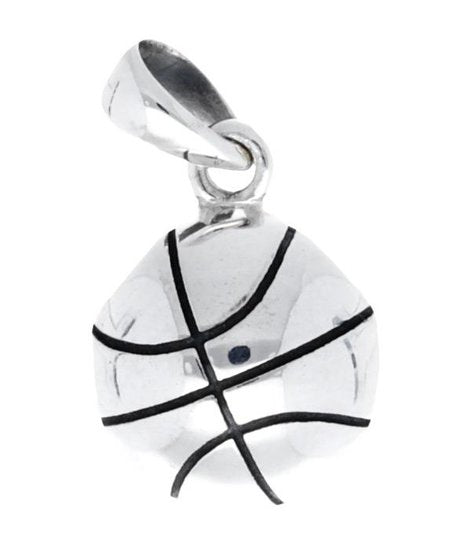 Zilveren Basketbal kettinghanger