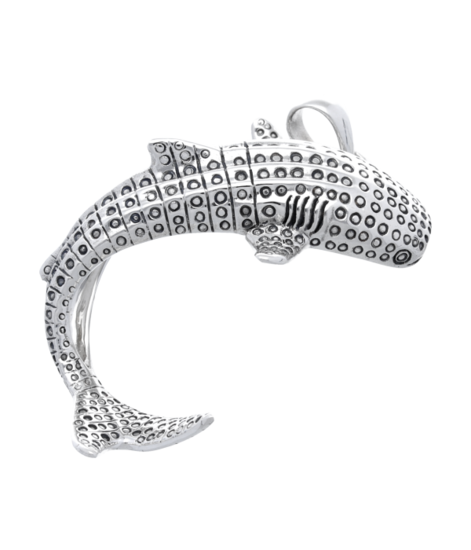 Silver Whale Shark XL Necklace Pendant