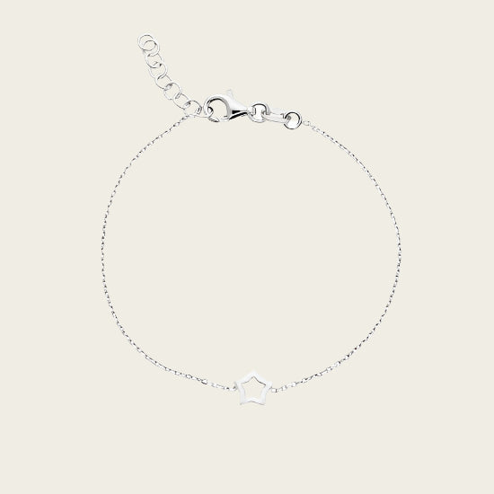 Silver Children's Bracelet with Open Star 15-17 cm