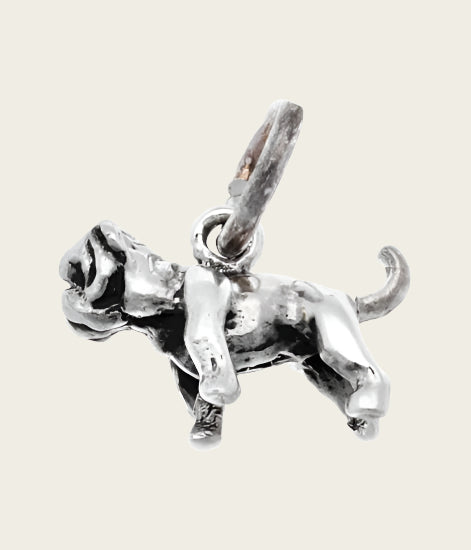 Silver Bulldog small necklace pendant