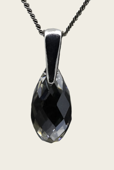 Swarovski kristal Briolette silver shade oorbellenset