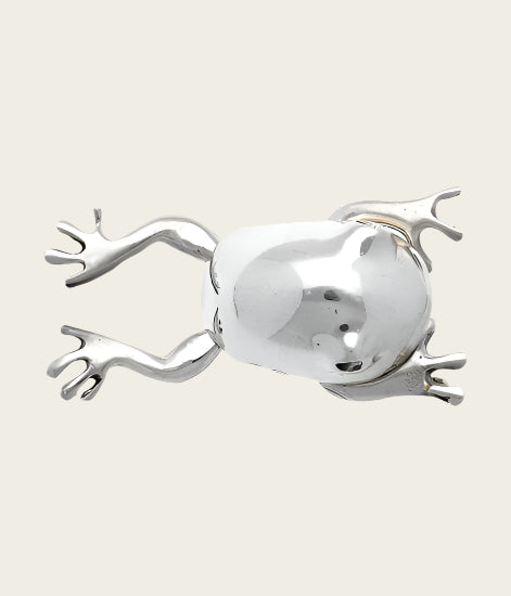 Silver Frog Moving Large Necklace Pendant
