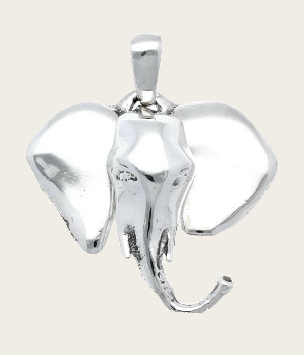 Zilveren Olifant bewegende kop kettinghanger