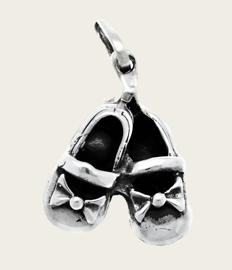 Silver Toddler Shoes Girl Necklace Pendant