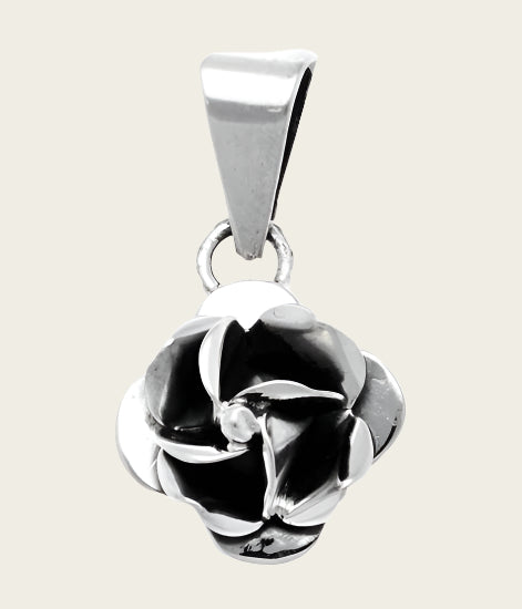 Silver Rose Small Necklace Pendant