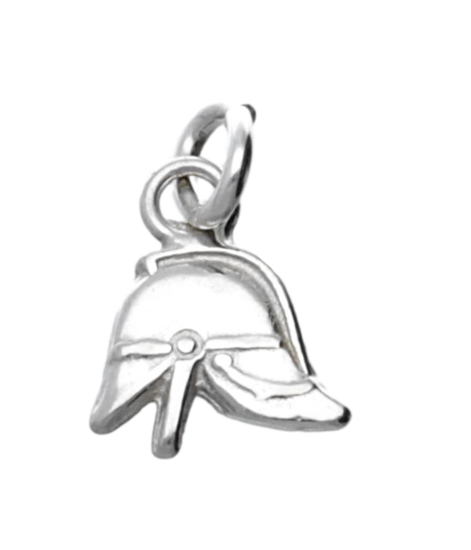 Zilveren Brandweerhelm klein kettinghanger